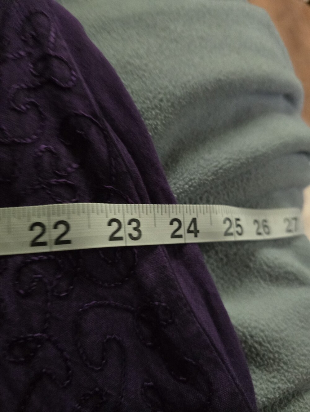 Purple Embroidered Women's Maxi Dress - Boho Scoop Neck - Picture 11 of 12